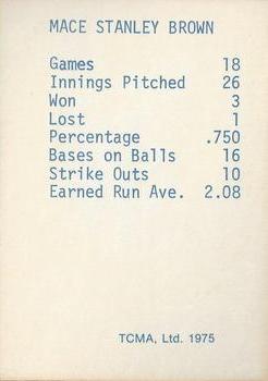 1975 TCMA 1946 Boston Red Sox (Red Names) #NNO Mace Brown Back