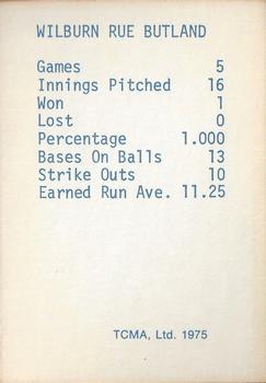 1975 TCMA 1946 Boston Red Sox (Red Names) #NNO Bill Butland Back
