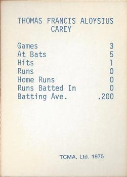 1975 TCMA 1946 Boston Red Sox (Red Names) #NNO Tom Carey Back