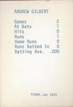 1975 TCMA 1946 Boston Red Sox (Red Names) #NNO Andy Gilbert Back