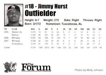 2008 Fargo-Moorhead RedHawks #NNO Jimmy Hurst Back