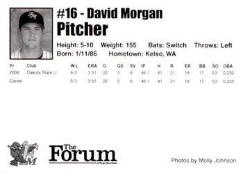 2008 Fargo-Moorhead RedHawks #NNO David Morgan Back