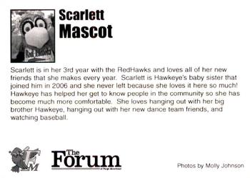 2008 Fargo-Moorhead RedHawks #NNO Scarlett Back