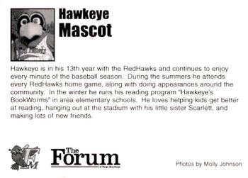 2008 Fargo-Moorhead RedHawks #NNO Hawkeye Back
