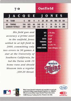2001 Leaf Certified Materials #70 Jacque Jones Back