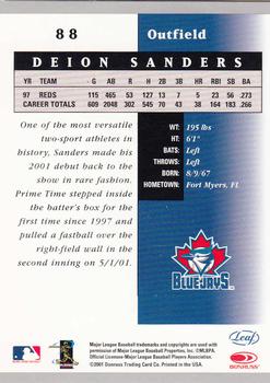 2001 Leaf Certified Materials #88 Deion Sanders Back