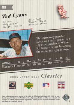 2005 Upper Deck Classics - Promos #89 Ted Lyons Back