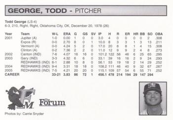 2006 Fargo-Moorhead RedHawks #NNO Todd George Back
