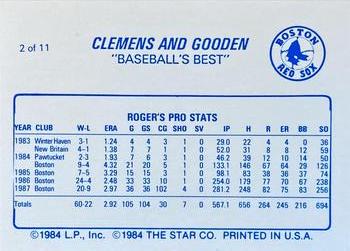 1988 Star Clemens & Gooden #2 Roger Clemens Back