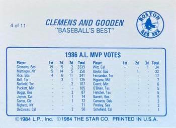 1988 Star Clemens & Gooden #4 Roger Clemens Back