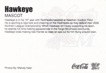 2010 Fargo-Moorhead RedHawks #NNO Hawkeye Back