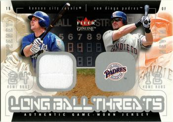 2003 Fleer Genuine - Long Ball Threats Single Jersey #NNO Mike Sweeney / Phil Nevin Front