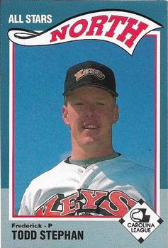 1990 SportsPrint Carolina League All-Stars #3 Todd Stephan Front