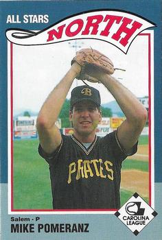 1990 SportsPrint Carolina League All-Stars #20 Mike Pomeranz Front