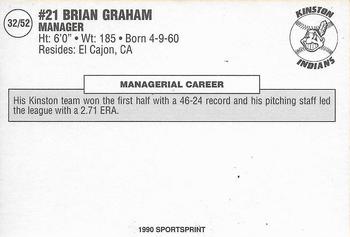 1990 SportsPrint Carolina League All-Stars #32 Brian Graham Back