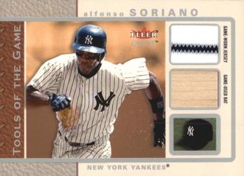 2003 Fleer Genuine - Tools of the Game Bat-Jersey #TG-AS Alfonso Soriano Front
