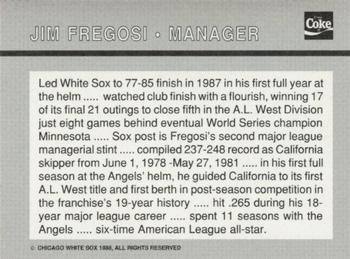 1988 Coca-Cola Chicago White Sox #NNO Jim Fregosi Back