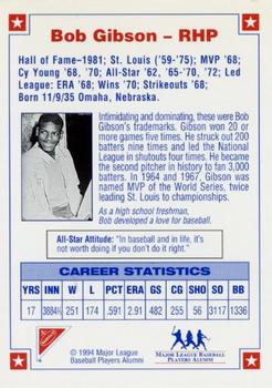 1994 Nabisco All-Star Legends Unsigned #NNO Bob Gibson Back