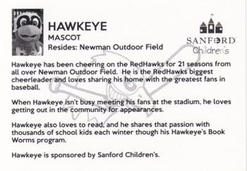 2016 Fargo-Moorhead RedHawks #NNO Hawkeye Back