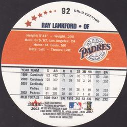 2003 Fleer Hardball - Gold Edition #92 Ray Lankford Back