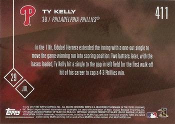 2017 Topps Now #411 Ty Kelly Back