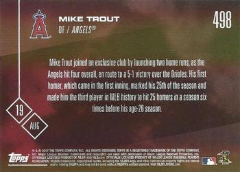 2017 Topps Now #498 Mike Trout Back