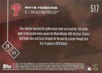 2017 Topps Now #517 Rhys Hoskins Back