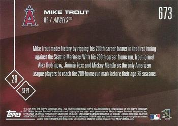 2017 Topps Now #673 Mike Trout Back