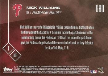 2017 Topps Now #680 Nick Williams Back
