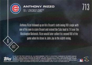 2017 Topps Now #713 Anthony Rizzo Back