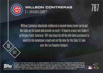 2017 Topps Now #787 Willson Contreras Back