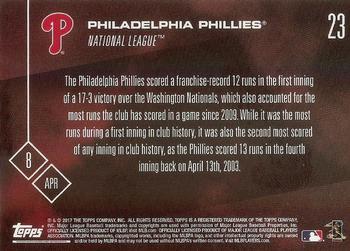2017 Topps Now #23 Philadelphia Phillies Back