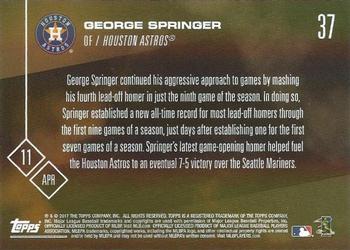 2017 Topps Now #37 George Springer Back