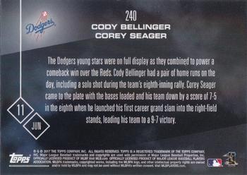 2017 Topps Now #240 Cody Bellinger / Corey Seager Back