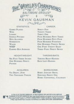 2017 Topps Allen & Ginter #8 Kevin Gausman Back