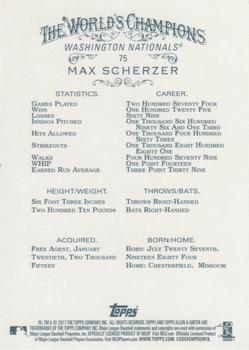 2017 Topps Allen & Ginter #75 Max Scherzer Back