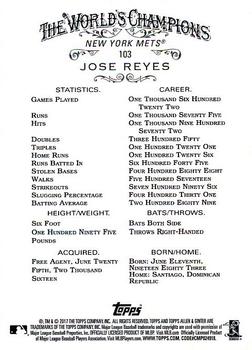 2017 Topps Allen & Ginter #103 Jose Reyes Back
