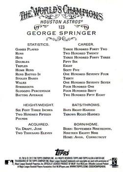2017 Topps Allen & Ginter #123 George Springer Back