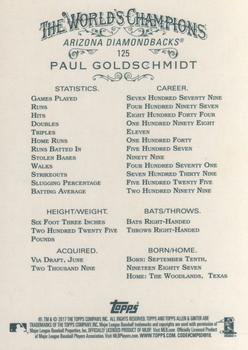 2017 Topps Allen & Ginter #125 Paul Goldschmidt Back