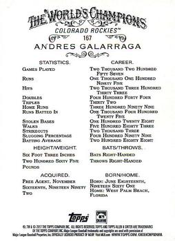 2017 Topps Allen & Ginter #167 Andres Galarraga Back