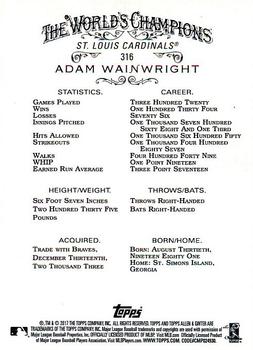 2017 Topps Allen & Ginter #316 Adam Wainwright Back