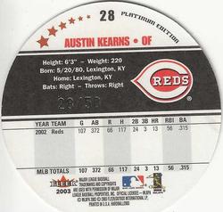 2003 Fleer Hardball - Platinum Edition #28 Austin Kearns Back