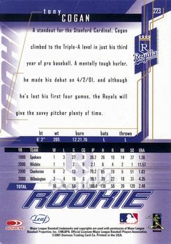 2001 Leaf Rookies & Stars #223 Tony Cogan Back