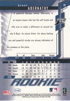 2001 Leaf Rookies & Stars #131 Brent Abernathy Back