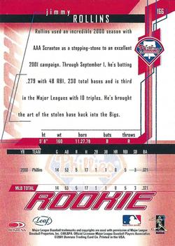 2001 Leaf Rookies & Stars #166 Jimmy Rollins Back