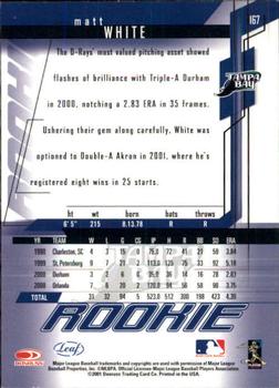 2001 Leaf Rookies & Stars #167 Matt White Back