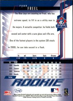2001 Leaf Rookies & Stars #184 Ryan Freel Back