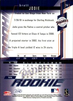 2001 Leaf Rookies & Stars #241 Brett Jodie Back