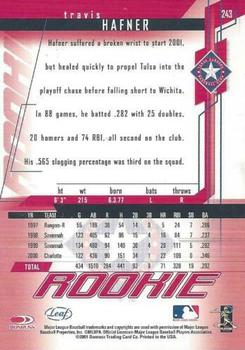 2001 Leaf Rookies & Stars #243 Travis Hafner Back