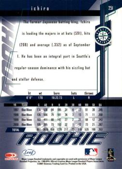 2001 Leaf Rookies & Stars #251 Ichiro Suzuki Back